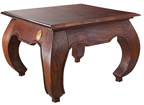 Massivmöbel Akazie Couchtisch 60x60 Holz Möbel massiv Nougat Opium #612