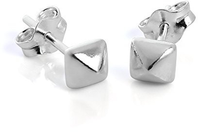 Sterlingsilber Viereck Pyramide Ohrstecker