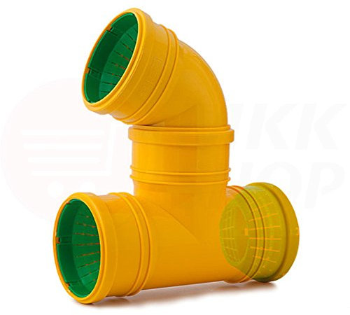 T-Stück 3x Dränage Anschluss Ø 72-100 mm / 67° Grad Winkel (MKK-23) Dränage...