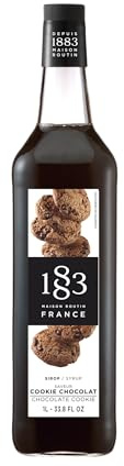 1883 Maison Routin Premium Chocolate Cookie Syrup, 1 Litre Glass Bottle | Flavoured Syrup, For Coffee, Tea, Cocktails, Iced Drinks & Desserts, Made with Pure Cane Sugar, No Artificial Colours, Vegan