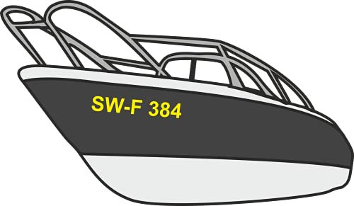 Don Cappello Bootskennzeichen Kennzeichen Amtliche anerkannte Kennzeichnung für Boote Weiß 2 Stück