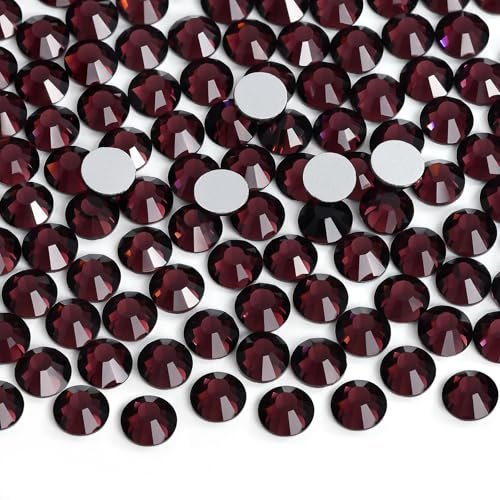 Jollin Glue Fix Flatback Rhinestones Glass Diamantes Gems For Nail Art (ss20 576pcs, Amethyst)