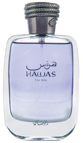 RASASI Hawas For Men Eau De Parfum Spray 100ML (3.4 Oz) - Long Lasting Arabian Perfume, Premium Perfume Men, Ideal for Special Occasions & Daily Elegance, A Bold and Captivating Fragrance