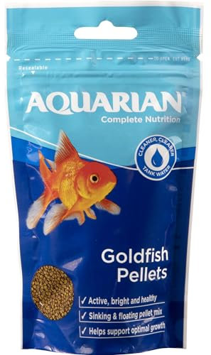 AQUARIAN Complete Nutrition, Aquarium Goldfish Food Pellets Also Suitable For Small Pond Fish, 100 g Bag