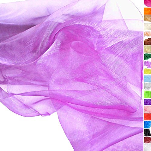 TOLKO 1m Organza Stoffe zum Nähen Meterware | Hauch Zart, Fein, Durchsichtig | zum Dekorieren Basteln 145cm breit | leichter Glanz Stoff für Gardine Vorhänge Tischdecken Deko Schals (Flieder)