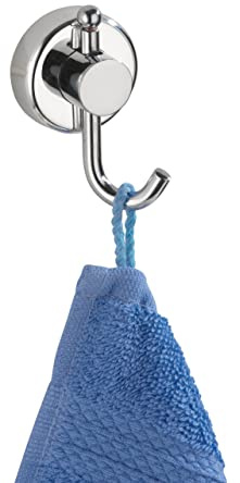 WENKO Power-Loc® Wandhaken Uno Sion - Befestigen ohne bohren, Stahl, 4.2 x 7.4 x 4.5 cm, Chrom