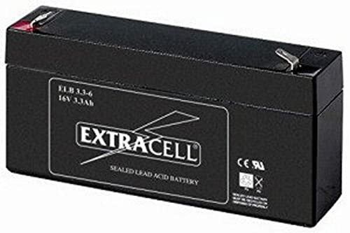 EXTRACELL Batteria Ricaricabile al Piombo SIGILLATA 6 Volt 3,3 Ah Marca