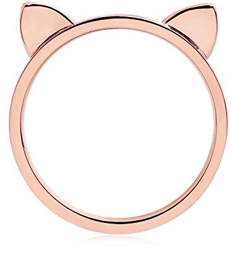 ELBLUVF 18 K Rose vergoldet Titan Katze Ohren Ring Katze Ring Größe 7