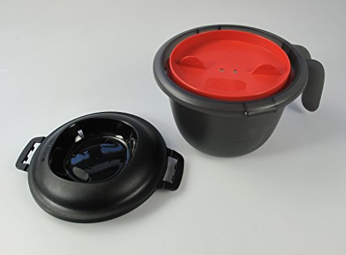 TUPPERWARE Mikrowelle Junior-Reis-Meister 500 ml schwarz/rot single Reiskocher 8283