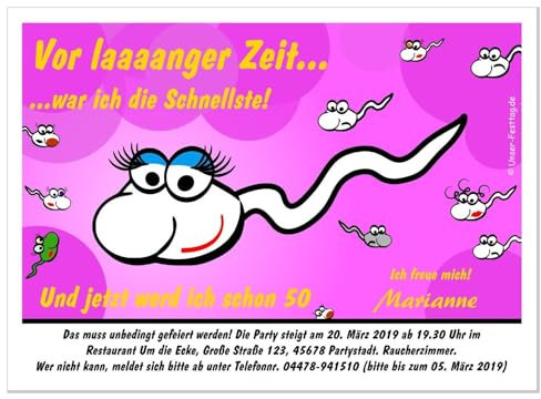 Unser-Festtag Einladungskarten zum Geburtstag Erwachsene, Mann Frau - für jedes Alter Wunschalter 30 40 50 60-10 Karten