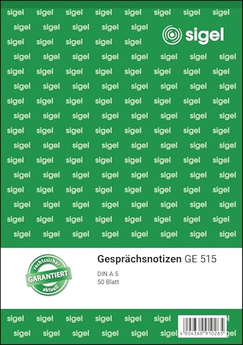SIGEL GE515 Conversation Notes A5 50 Sheets