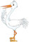 Apalis Fenstersticker Fensterfolie fröhlicher Storch Fensterbilder 30 x 20cm