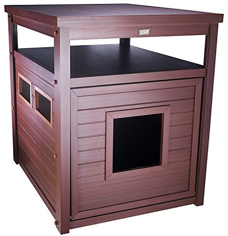 New Age Pet ecoFLEX Jumbo Litter Loo, Litter Box Cover/End Table for Cat Owners in Russet