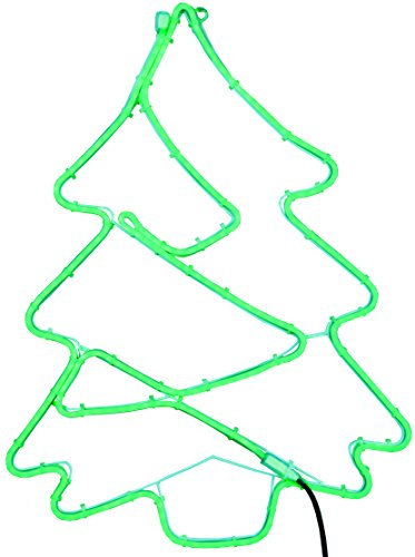 Star LED-Silhouette NeonFlex Baum, ca. 56 x 76 cm, 2 seitig, 240 neongrüne LED, Outdoor