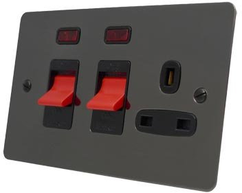 Cooker Control Unit - Polished Black Nickel - Flat