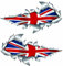 metal rip open,British union jack flag sticker.150mm