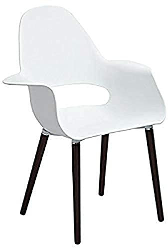 Design Guild Conrad Stuhl mit Holzbeinen, Weiß