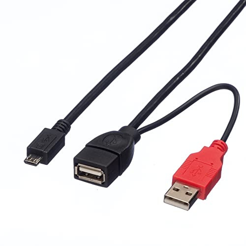Secomp ROLINE USB 2.0 Y Kbl A-MicroB Male/Female to Female 1 M