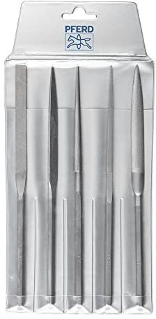 PFERD TOOLS Präzisions-Handy-Feilen-Set, 5-teilig | Schweizer Hieb 00, 215mm | 12732001 – für die sehr grobe Präzisionsbearbeitung, in Kunststofftasche