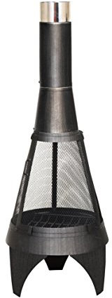 Buschbeck Feuerstelle, Gartenkamin Mesh Colorado, silber/schwarz, 60 x 60 x 160 cm, 90134.000