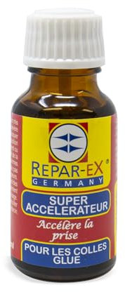 Accélérateur de Colle Repar-ex – Séchage Instantané, Fixation Ultra-Résistante, Adhérence Maximale sur Matériaux Poreux & Difficiles – Flacon 15ml avec Pinceau Applicateur