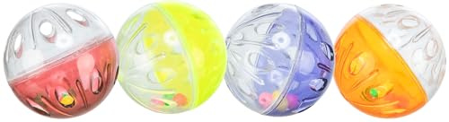 TRIXIE Rasselbälle-Set für Katzen - 4 Stück - Kugeln im Inneren erzeugen Rasseln - Kunststoff - diverse Farben/transparent - ø 4,5 cm - 4166