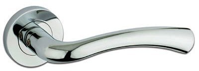 Florence Door Handle Lever On Rose - Polished Chrome
