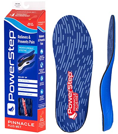Powerstep Pinnacle Plus Ball of Foot Pain Relief Orthotics - Shoe Inserts for Metatarsalgia, Arch Support, and Morton's Neuroma Pain Relief - Shoe Insoles with Metatarsal Pad (M 11-11.5)
