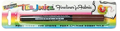 Jacquard Tee-Juice Brown Fabric Marker Pen with Fine Point for Detailed Artwork on T-Shirts, Permanent Textile Ink to Customise Clothing Canvas and Shoes, DIY Craft Supply