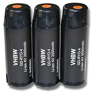 vhbw 3X Akku kompatibel mit Ryobi RP4900, TEK 4, RP4520, RP4530, RP4550, RP4410, RP4470, RP4530 Werkzeug (2000 mAh, Li-Ion, 4 V)