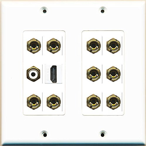 RiteAV HDMI RCA blanco 10 Banana 5.1 altavoz placa de pared doble banda decorativa