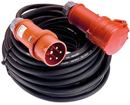 as - Schwabe Prolunga CEE 25 m - Prolunga CEE 230 V / 16 A - Prolunga CEE a 5 poli con spina di inversione di fase - Ideale per il cantiere / commercio - IP44 - Made in Germany I 60568