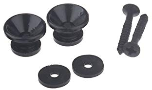 Musiclily Gitarrengurt Knöpfe Strap Buttons Endpins Metall Gitarrengurt Endknopf Gurtpin für Klassische Elektrische Akustik Gitarre Bass Ukulele,Schwarz (2 Stück)