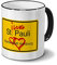 digital print Städtetasse St. Pauli - Hansestadt Hamburg - Design Ortsschild Graffiti - Stadt-Tasse, City-Mug, Becher Schwarz