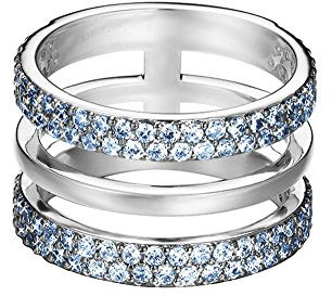 ESPRIT Damen-Stapelring JW52889 Messing rhodiniert Spinell blau Gr. 54 (17.2)-ESRG02784D170