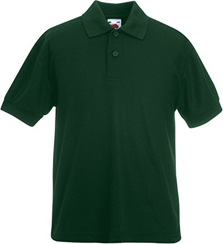 Fruit of the Loom Boys' Polo Shirt green Bottle Green 9-11 Years
