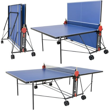 Sponeta Zusammenklappbare Tischtennisplatte für draußen, inklusive Netz, Schlägern, Bällen und Herstellergarantie für 2 Jahre