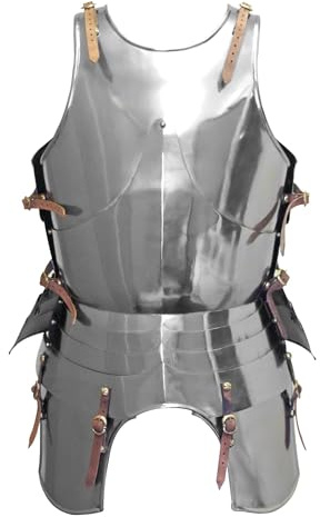 Battle-Merchant Italienischer Plattenharnisch, um ca. 1450 | Dekorativ handgefertigt aus Stahl, tragbar, Plattenrüstung, Mittelalter Ritterrüstung für Reenactment & LARP