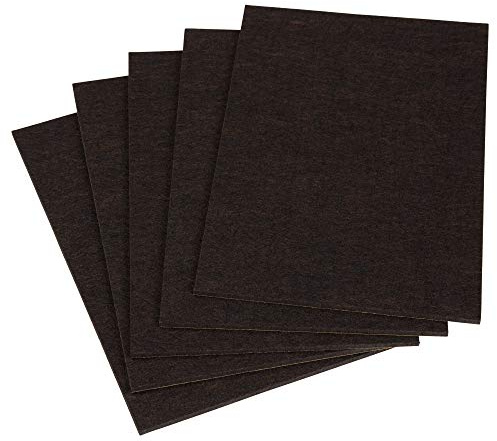 Adsamm® / 5 x Selbstklebende Filzgleiter/Braun / 200x300 mm/Rechteckig/Möbelgleiter aus Filz mit 5.5 mm Stärke/Möbel- und Bodengleiter