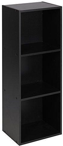 URBNLIVING ® 1, 2, 3, 4 Tier Wooden Shelving Bookcase Storage Wood Shelf Unit (3 Tier, Black)