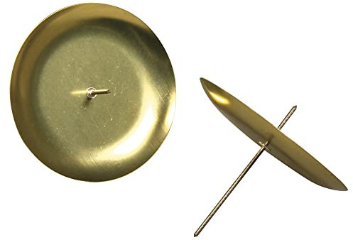 RAYHER HOBBY RAYHER HOBBY Rayher 2515206 Adventskranz-Kerzenhalter, gold, 8 cm ø, Btl. 4 Stück, Kerzenhalter zum Stecken, rund, Metall, 2515206