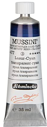 Schmincke MUSSINI® - finest artists' resin oil colors, glaze cyan - 35 ml
