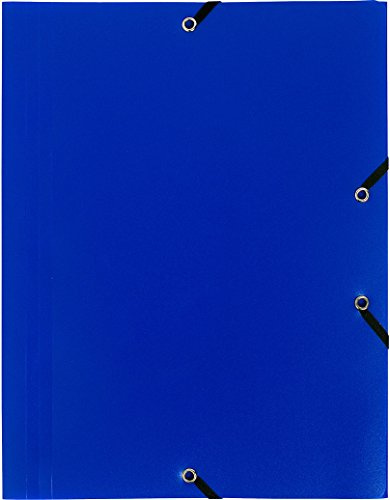 Exacompta - Ref 55902E - Uni PP Opaque Elasticated 3-Flap Folder - Suitable for A4 Documents, 0.5mm Polypropylene, Suitable for Confidentiality - Blue