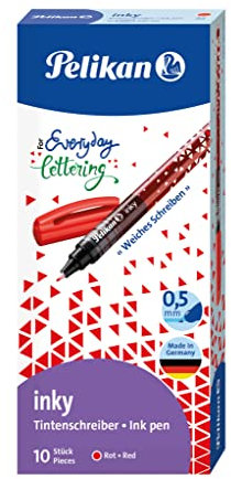 Pelikan Inky 273 Filzstifte, rot, Packung mit 10 Stück