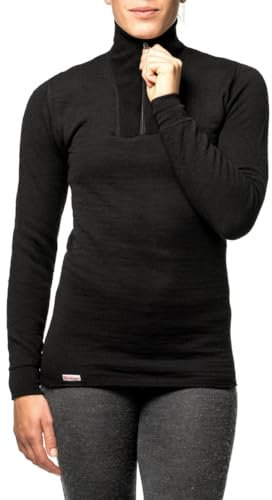 Woolpower 200 Turtleneck Long Sleeve Zipp Shirt Men - Unterwäsche, black - XXXL