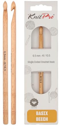 KnitPro Basix Beech Einfache Häkelnadel | 6.5mm