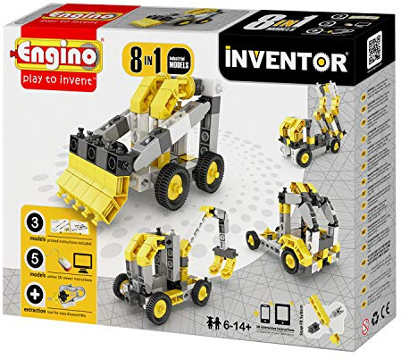 Engino-INVENTOR 0834 - Konstruktionsbausatz 8 in 1 Baumaschinen