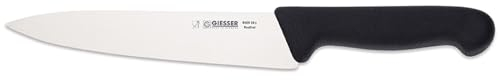 Giesser seit 1776 - Made in Germany - Tranchiermesser schwarz, Basic Black, Klinge 18 cm, rutschfest, schmales Kochmesser spülmaschinenfest, rostfrei