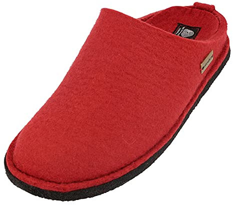 HAFLINGER Flair Morbide pantofole in feltro di lana pantofola Rubino, Taglia 43