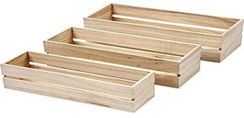 Creativ 57695 Holzkisten, Kaiserbaumholz, 3 Stück